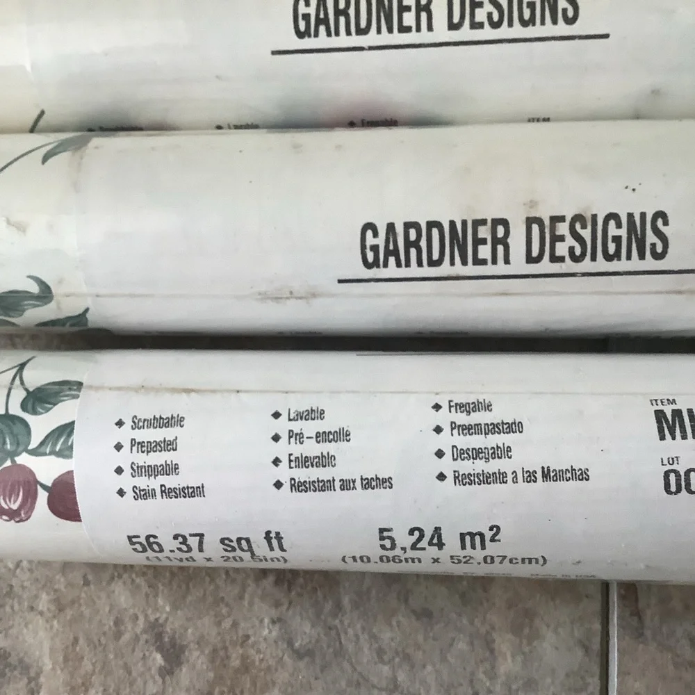 Vintage Gardner Designs Green Red Floral Vine Fruit Unopened New